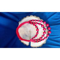 Буса потрійна плетена, червоно-чорна